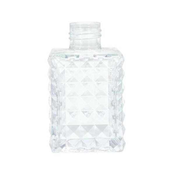 Vidro Quadrado Detalhado 150ml com Tampa- unidade