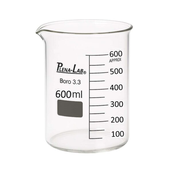 BECKER DE VIDRO 600 ML GRADUADO