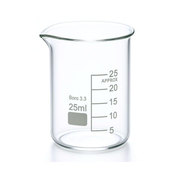 BECKER DE VIDRO 25 ML GRADUADO