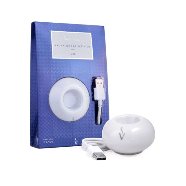 Difusor Elétrico Usb Cerâmica Branco