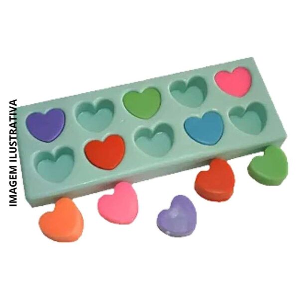 Molde de Silicone P-016 Coração 10 Cav.