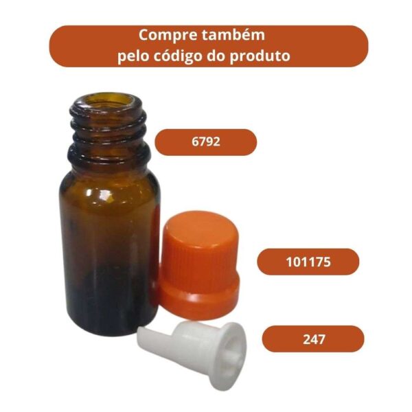 Vidro Âmbar 10ml (B18mm) sem tampa - Imagem 2