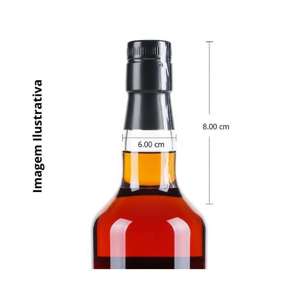 LACRE TRANSPARENTE (6,00 X 8,00) GARRAFA LICOR - PC 100UN