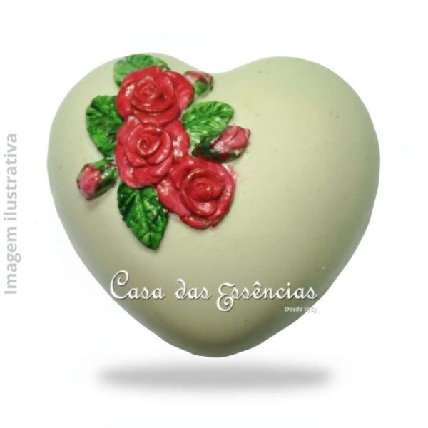 Molde de silicone S-148 CORAÇÃO COM FLORES