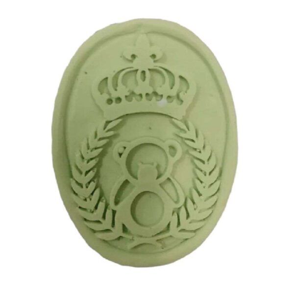 Molde de Silicone S-1188 OVAL URSO COM COROA