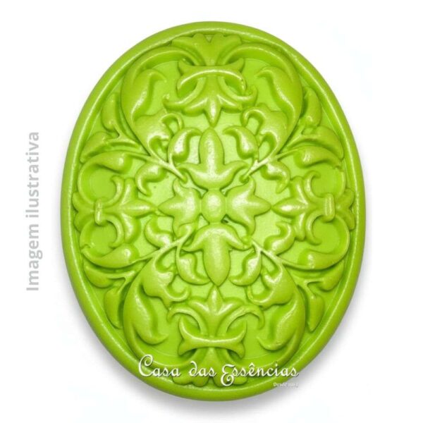 Molde de Silicone S-1189 Oval Arabesco Luxo