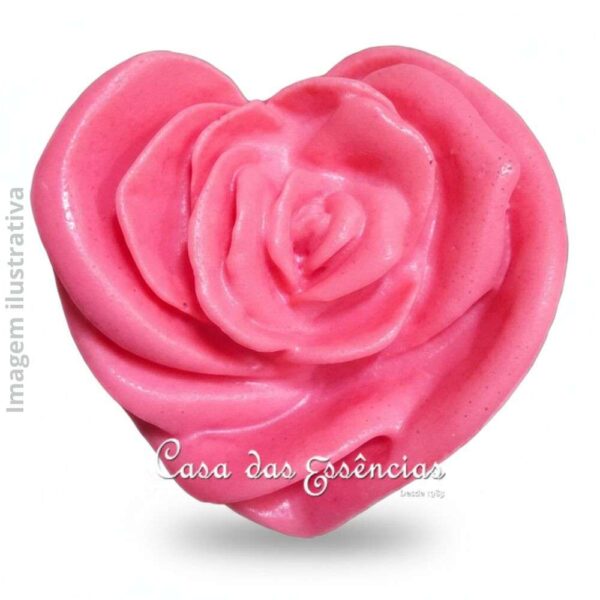 Molde de silicone S-1509  ROSA CORAÇÃO
