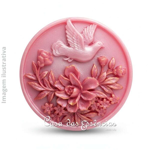 Molde de silicone S-983 REDONDO PÁSSARO E FLOR