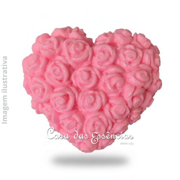 Molde de silicone S-1361 CORAÇÃO FLORAL M