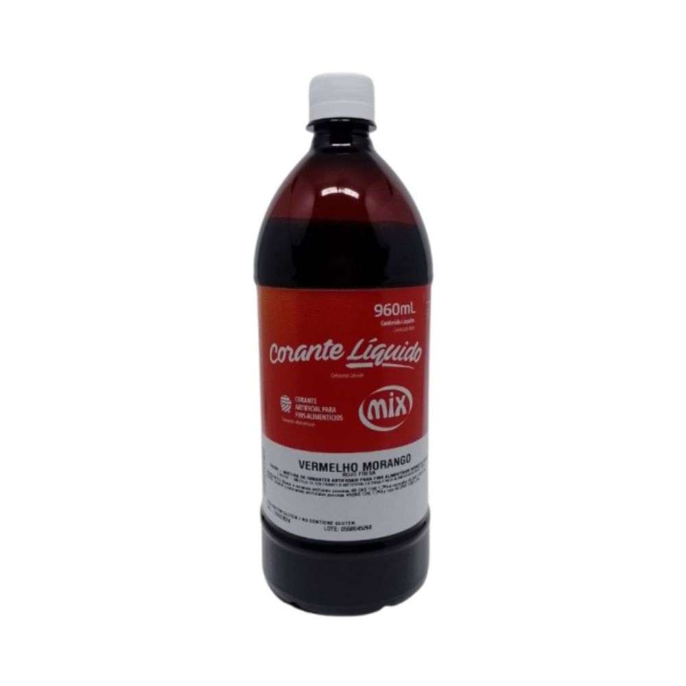 CORANTE VERMELHO MORANGO ALIMENTÍCIO 960ML