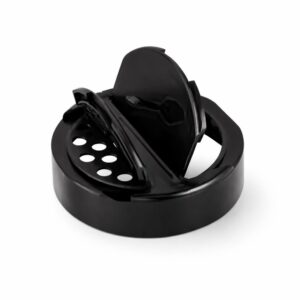 TAMPA POTE 38MM PLASTICA 2 ABAS PRETA - UN